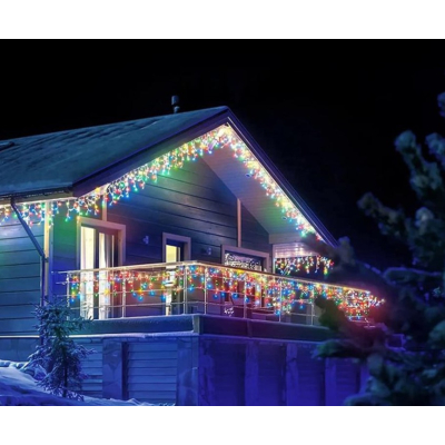 Instalatie 20 metri MULTICOLOR 500 LED tip turturi franjuri