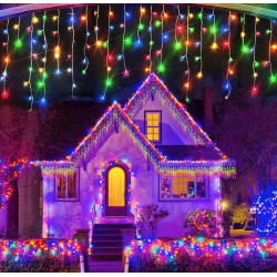 Instalatie de Craciun 1500 17 tip FRANJURI de 12 metri 320 LED MULTICOLOR