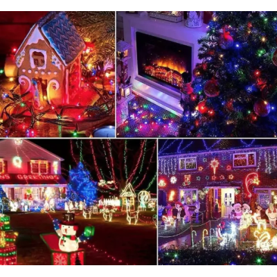 Instalatie de Craciun 1500 17 tip FRANJURI de 12 metri 320 LED MULTICOLOR