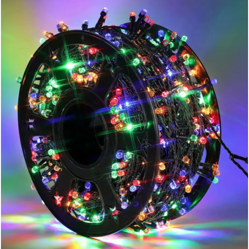 Instalatie multicolora 100m tip rola cu 480 LED 8 efecte de iluminare
