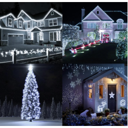 UB Instalatie solara 30 metri cu 300 LED fir CUPRU telecomanda ALB RECE 1500 21