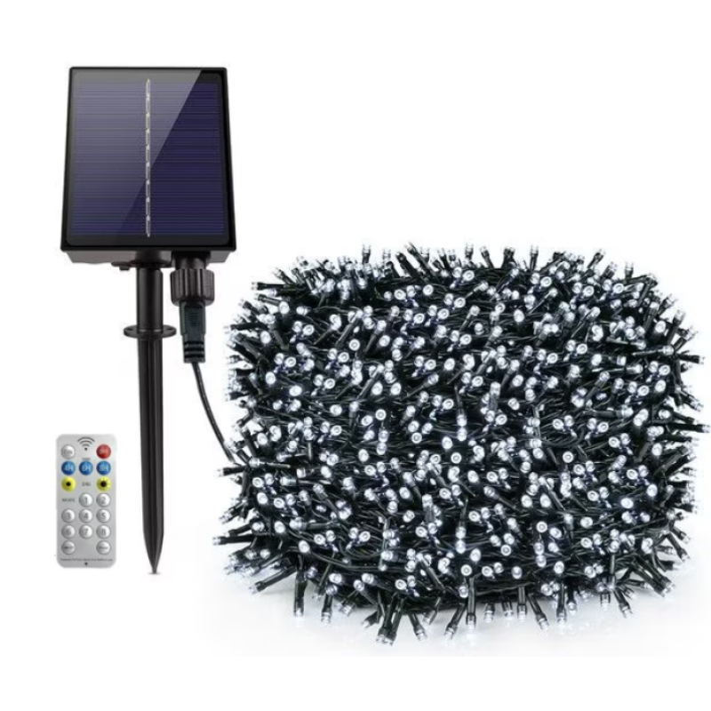 Instalatie solara decorativa 600 LED lungime 60 metri 1500 15 ALB RECE