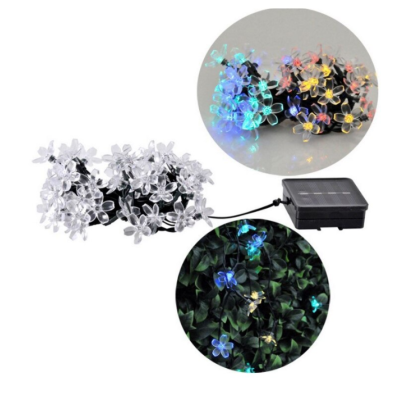 Instalatie solara flori de cires RGB cu 50 led-uri multicolor
