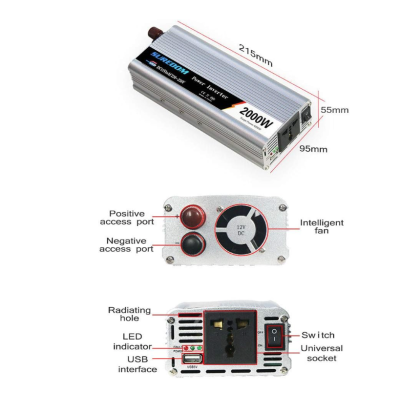 Invertor 12v 220v 2000w Convertor Auto