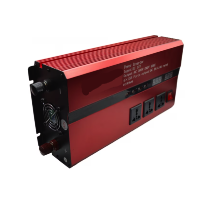 Invertor cu Display Dublu 3000W 12-220V Port-uri USB Priza ROSU