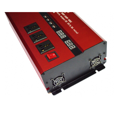 Invertor cu Display Dublu 5000W 12-220V Port-uri USB Priza ROSU