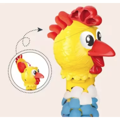 Jucarie interactiva cu plastilina Puiul amuzant cu pene colorate