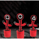 Jucarie interactiva tip cactus model Squid Game cu LED-uri Dansator Vorbitor Imita ROSU
