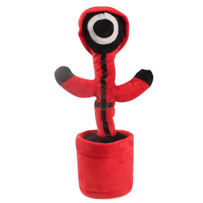 Jucarie interactiva tip cactus model Squid Game cu LED-uri Dansator Vorbitor Imita ROSU