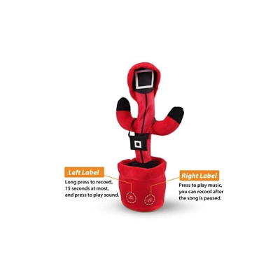 Jucarie interactiva tip cactus model Squid Game cu LED-uri Dansator Vorbitor Imita ROSU