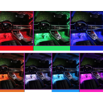 Kit 4 Benzi LED Lumini Ambientale auto RGB Control din Aplicatie Telefon
