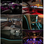 Kit 5 Benzi LED Lumini Ambientale auto RGB Control din Aplicatie Telefon 6 Metrii