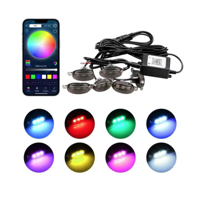 Kit 6 lumini ambientale auto pentru grila RGB 12V cu aplicatie