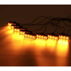 Kit 8 lumini stroboscop 7 functii 12V Galben