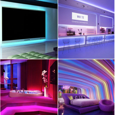 Kit Banda Led Rgb 15 Metri 3x5 Metri cu Telecomanda