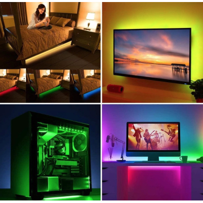 Kit Banda RGB LED 10 Metri 2x5 metri RGB cu telecomanda