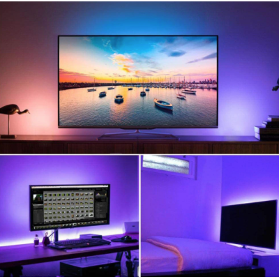 Kit Banda RGB LED TV modulara 4 prinderi cu Bluetooth 021AB