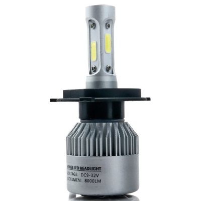 Kit becuri led auto COB S2 H4 2 buc/set 8000Lumeni temperatura 6000K/Alb putere 72W