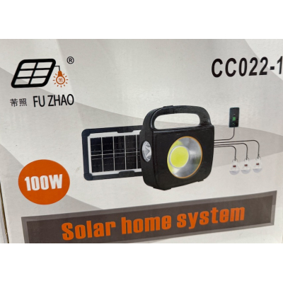 Kit CC022-1 panou solar cu lanterna si 3 becuri, 100 W
