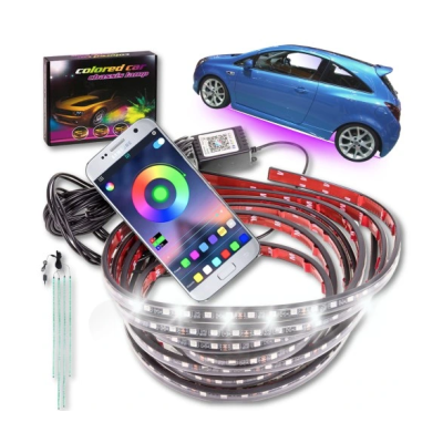 Kit lumina ambientala auto 120X150 cm pentru exterior sub masina RGB