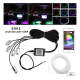 Kit Lumini ambientale auto 5 LED x 6 m neon RGB, aplicatie prin Bluetooth