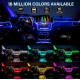 Kit Lumini ambientale auto 5 LED x 6 m neon RGB, aplicatie prin Bluetooth