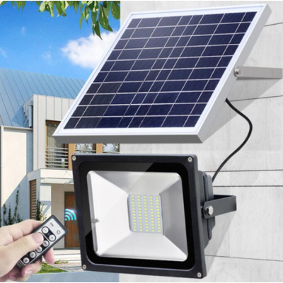 KIT Proiector 100w LED DIMABIL JORTAN cu Panou Solar INDIVIDUAL si Telecomanda