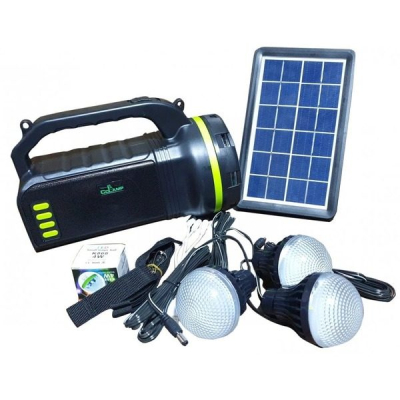 Kit solar CL-18 cu radio și lanternă 10W  + 3 becuri 