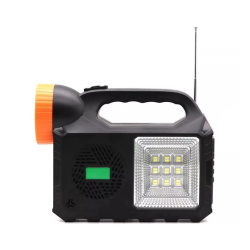 Kit solar de iluminare GD Times GD-102, 3 becuri, boxa BT, radio, 80W XL