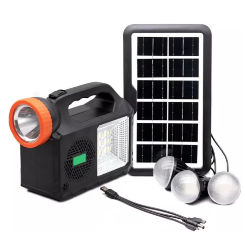 Kit solar de iluminare GD Times GD 102 cu 3 becuri radio