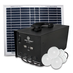 Kit Solar EP-1212C cu 3 becuri si panou solar 15W