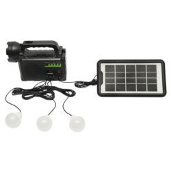Kit solar GD-P30FM Radio cu lampa multifunctionala panou solar si 3 Becuri 