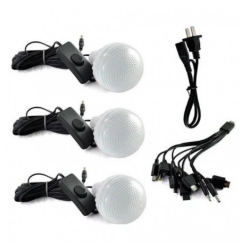 Kit solar GDLITE GD-7 PREMIUM 3 becuri, lanterna inclusa + usb incarcare XL