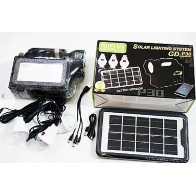 Kit solar GDPlus GD P30 cu 3 becuri sistem iluminare
