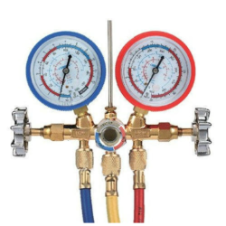 Kit verificat AC cu 2 manometre 2 robineti si 3 furtune 90cm pentru aer conditionat  / Freon