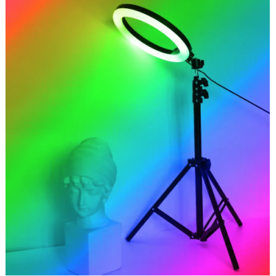 Lampa Circulara Profesionala LED Ring Light RGB 33cm Q MG33