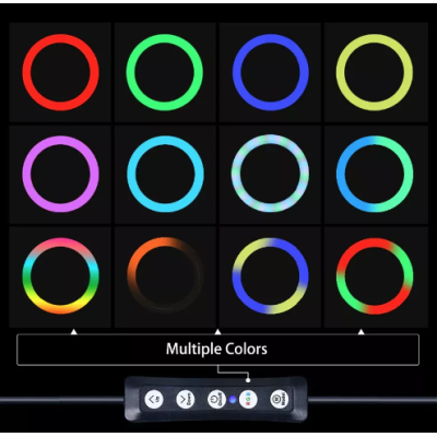 Lampa Circulara Profesionala LED Ring Light RGB 33cm Q MG33
