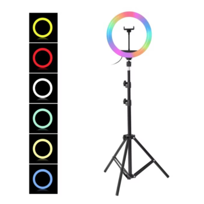 Lampa Circulara Profesionala LED Ring Light RGB 33cm Q MG33