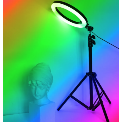 Lampa circulara profesionala LED Ring Light RGB Andowl Q MG34 diametru 26 cm