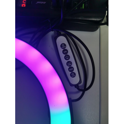 Lampa circulara profesionala LED Ring Light RGB Andowl Q MG34 diametru 26 cm