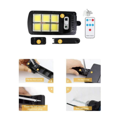 Lampa cu Incarcare Solara 150W, 160 LED-uri COB telecomanda