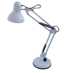 Lampa de birou cu suport culoare alba 220V soclu E27