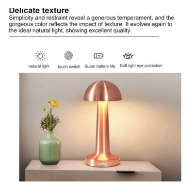 Lampa de birou portabila Gold ciupercuta Q TL142 Andowl