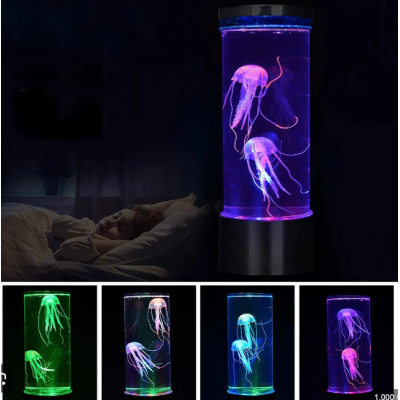 Lampa de masa cu meduze electrice efect de acvariu schimbare de culoare