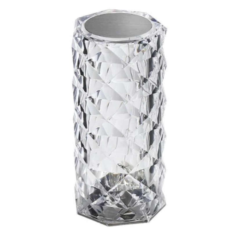 Lampa de masa decorativa cu LED tip "Crystal" ALB CALD