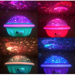 Lampa de veghe rotativa cu proiectie de stele si luna model planeta ROZ