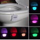 Lampa LED RGB pentru toaleta cu 8 culori senzor miscare