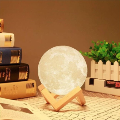 Lampa Luna 3D cu Suport din Metal 8 cm