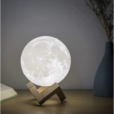 Lampa Luna 3D cu Suport din Metal 8 cm