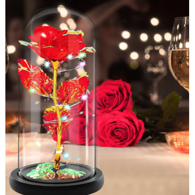Lampa portabila led cu trandafir iluminat in interior RD C172